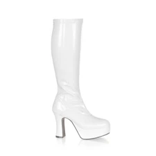White Platform 60s 70s Hippie Knee High Drag Queen GoGo Costume Boots