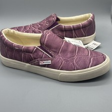 NWT Superga Women  s Purple Croco Textured Slip On Sneakers Sz 39