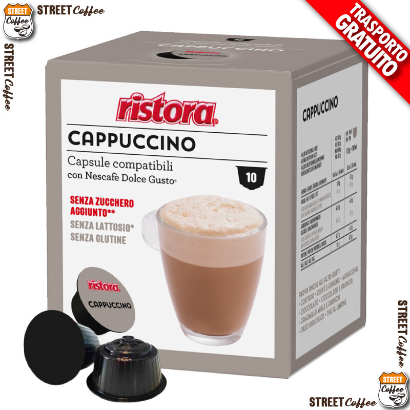 120 Cialde Capsule Cappuccino Ristora Compatibile Nescafè Dolce Gusto gratis*