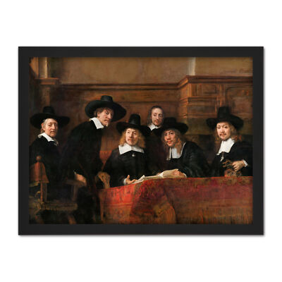 Rembrandt Syndics Of The Drapers' Guild Portrait Framed Wall Art Print 18X24 In