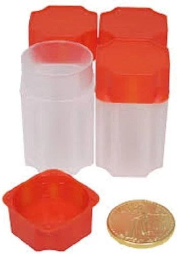 5 Square Coin Tubes For 1 Oz US American Gold Eagle Long Term Storage 32.7mm New