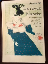 Lautrec, La Revue Blanche, Vintage French Exhibition Poster, Plate Signed 23x35