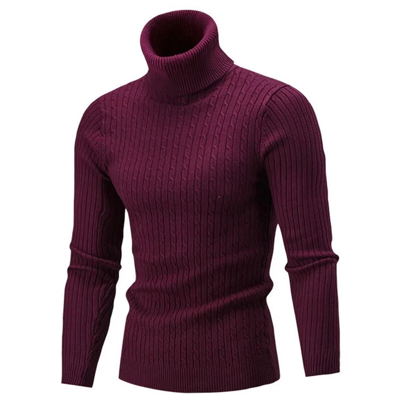 Suéter Jersey Para Hombre Cuello Alto Suave 2025 Tejido Cálido Otoño/Invierno. Foto 4 de 4