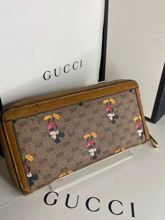 Disney x GUCCI Collaboration Long Wallet Mickey Mouse Authentic
