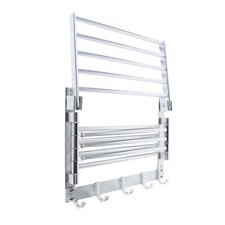 Drying Rack Wall Mounted Swivel Towel Rack Laundry Clothes Holder Swing Arms US