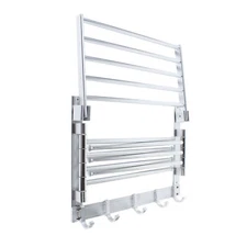 Drying Rack Wall Mounted Swivel Towel Rack Laundry Clothes Holder Swing Arms US