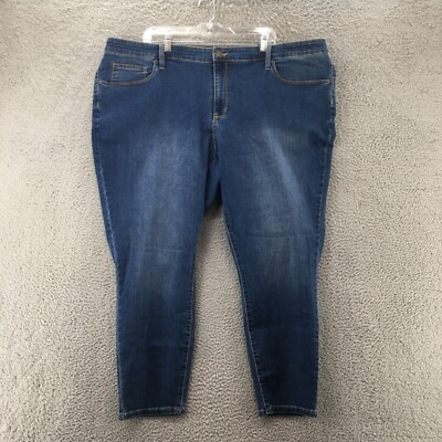 Ava & Viv Skinny Stretch Jeans Womens 24W (Actual 47x28.5) Blue Hi Rise NEW