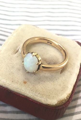 18ct Gold Natural Opal Ring Art Deco c1921 Size O.5 R311 - Picture 11 of 13