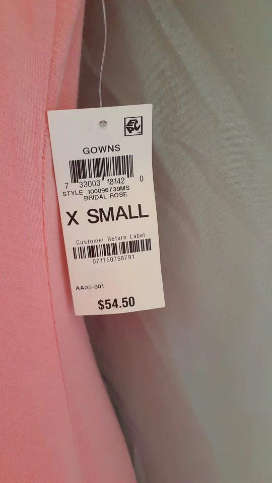 Camisón rosa Alfani manga gorra pantorrilla talla X-pequeño 34" busto Foto 3 de 4