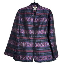 Vintage Talbots Silk Blend Paisley Button Down Blazer Women s Sz 8
