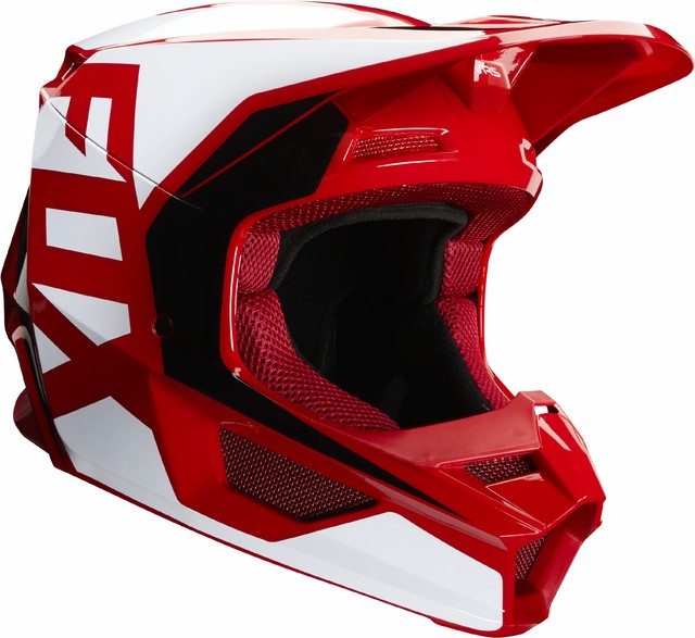 red and white dirt bike helmet