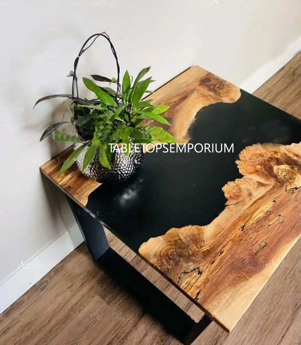 Black Epoxy Table Epoxy Coffee Table Resin Table River Table Bar Console Table