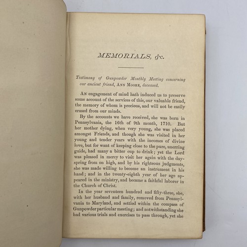 Antique Quaker Book : Memorials Religious Society Baltimore Yearly Meeting 1875 - Imagen 10 de 14