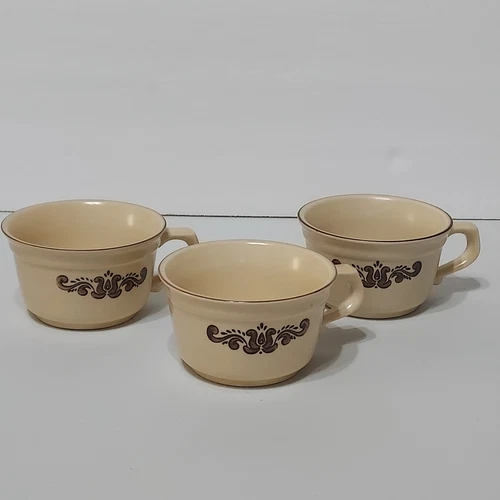 Set Of 3 Pfaltzgraff Village Pattern Vintage 6-1 Soup/Coffee & Tea Mug
