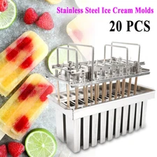 Ice Cream Stick Mold 20pcs Mold Cup Stainless Steel  Mold Commercial
