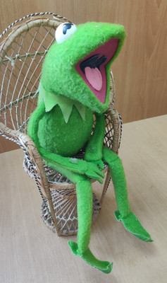 Vintage 1976 Fisher Price Kermit der Frosch Plüsch Jim HENSON bewegliches Stofftier sehr guter Zustand