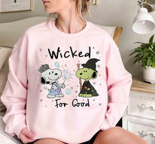 Snoopy Wicked Sweatshirt, Wicked For Good, Pink Witch Green Witch Sweatshirt