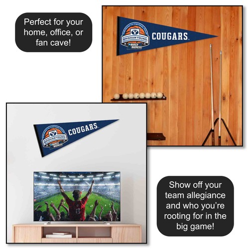 Brigham Young Cougars 2024 March Basketball Madness Pennant Flag Banner - 第 3/4 張圖片