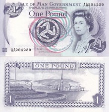Isle of Man 1 Pounds ND 2009 P 40 c AA Prefix UNC