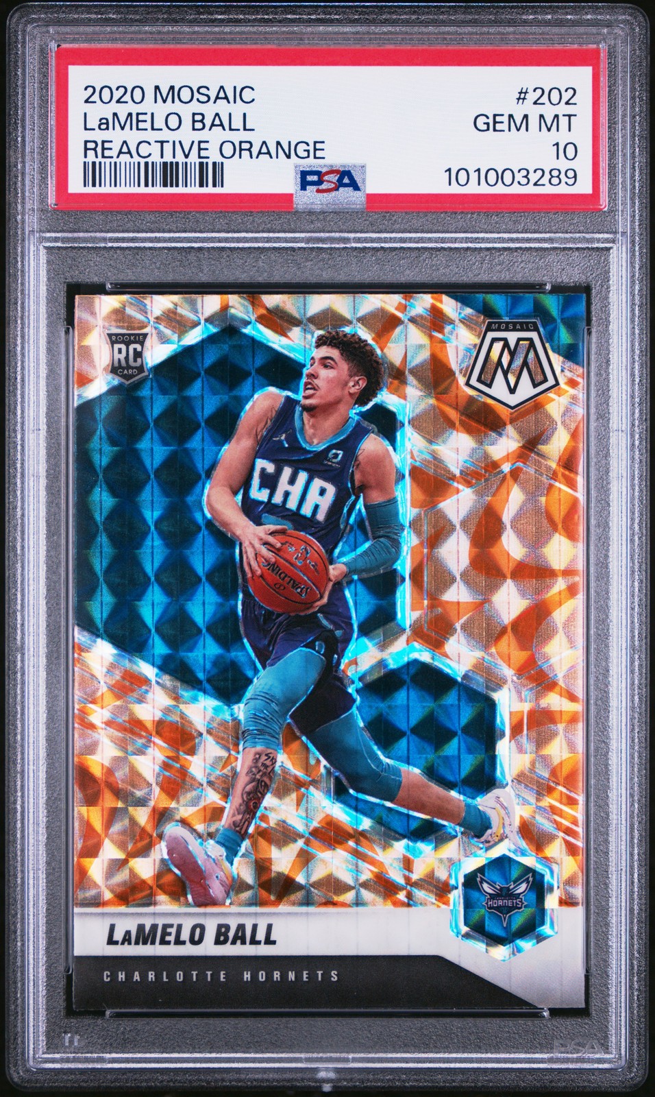 2020-21 Mosaic Basketball Lamelo Ball #202 Rookie RC Reactive Orange PSA 10