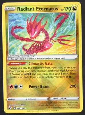 Pokemon Radiant Eternatus 105/159 Crown Zenith Ultra Rare Holo NM