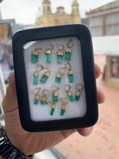 Lote de Colgantes Esmeralda en Oro 18k (Canutillo) Gemas Naturales Colombianas Muzo