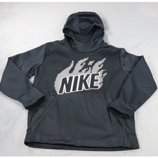 Nike Dri Fit Hoodie Youth Medium Black Pullover Sweatshirt Athletic BV3853-010