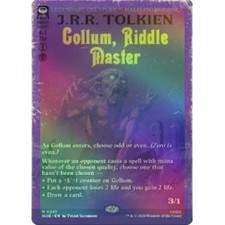 FOIL GOLLUM, RIDDLE MASTER (BORDERLESS) (241) The Hobbit HOB Magic MTG MINT CARD