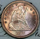 1877-S SUPERB+ GEM BU MS SEATED LIBERTY QUARTER DC309 FROM MATTHEWS HOARD