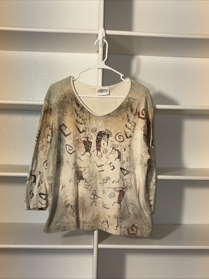 Cactus Bay Apparel Top Southwestern Kokopelli Size XXL Desert Western
