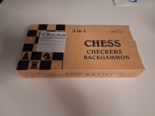 3 in 1 Schach Checkers Backgammon Chess Check...