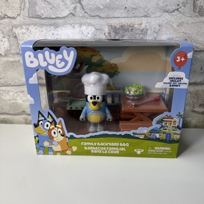 Bluey Family Backyard BBQ Spielset mit Bandit 2,5'' Figur Brandneu Versiegelt Neu in OVP