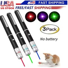 3 Packs Color 900Mile Laser Pointer Pen Green Blue Red Light Visible Beam Laze