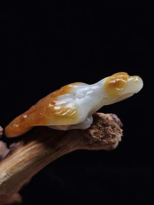 55-20-15 mm Natürliche Hotan Samen Jade Adler | Top-Tier Fettigkeit & Goldene Haut