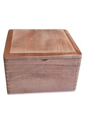 Wooden Storage Box Hinged Lid Keepsakes Jewelry Trinkets