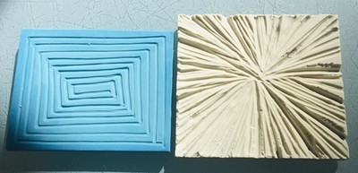 Print Block , gebraucht, mit Muster, 9x7x0,5 cm