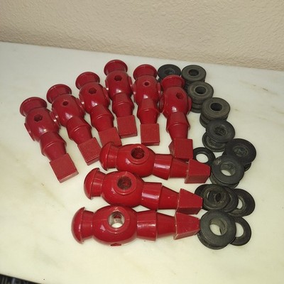 Foosball Men (9) RED Used Dynamo With Bumpers 5/8  Hole