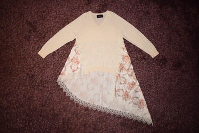 SIMONE ROCHA TOP asymmetrical , silk/wool ,size M - 1129