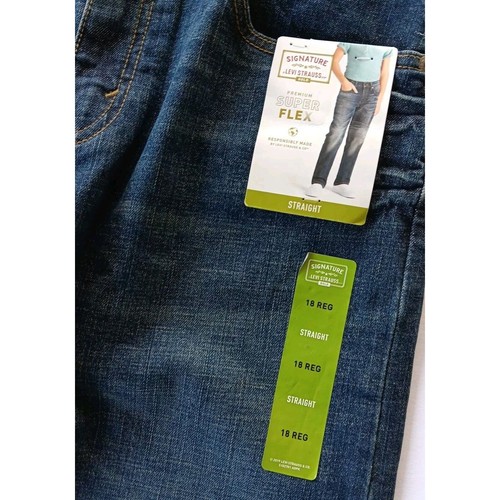 Levi Strauss Gold Blue Jeans Adjustable Waist Regular Straight Size 18 - Picture 4 of 10