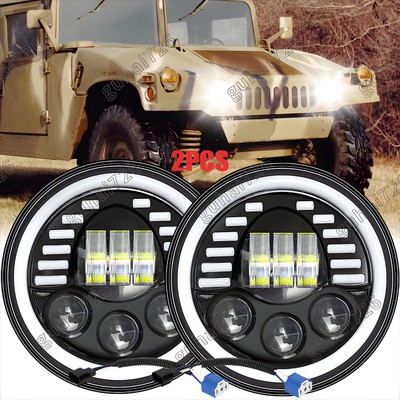 7'' inch LED Headlights Plug & Play Headlamp For Humvee M998 M923 M35a2 Truck