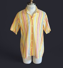 VINTAGE 70 s Short Sleeve Button Down Shirt from Sea Isle by Arrow men s L