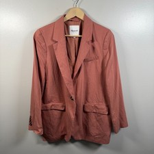 Madewell The Larsen Blazer in Drapeweave Size XL Pink Work Career Office