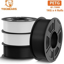 TECBEARS PETG Filament 1.75mm 4KG 3D Printer Filament Bundle PETG High Precision
