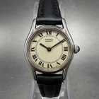 Seiko Watch Women 20mm White Dial Silver Tone Round 1400-0020 New Battery