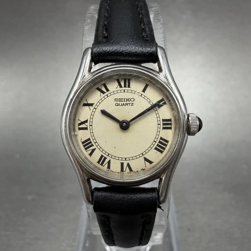 Seiko Watch Women 20mm White Dial Silver Tone Round 1400-0020 New Battery