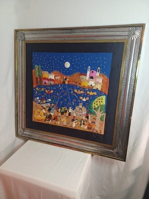 ARPILLERA Peruvian 3D Textile Folk Art Appliqué Wall Embroidery Handmade Vintage