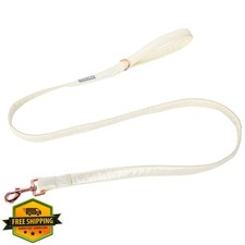 Lionet Paws Silk Dog Collar and Leash Set, Off White, 13.5-22