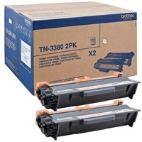 Brother Original TN3380 Toner Doppelpack Schwarz 2X 8.000 Seiten (TN-3380TWIN)
