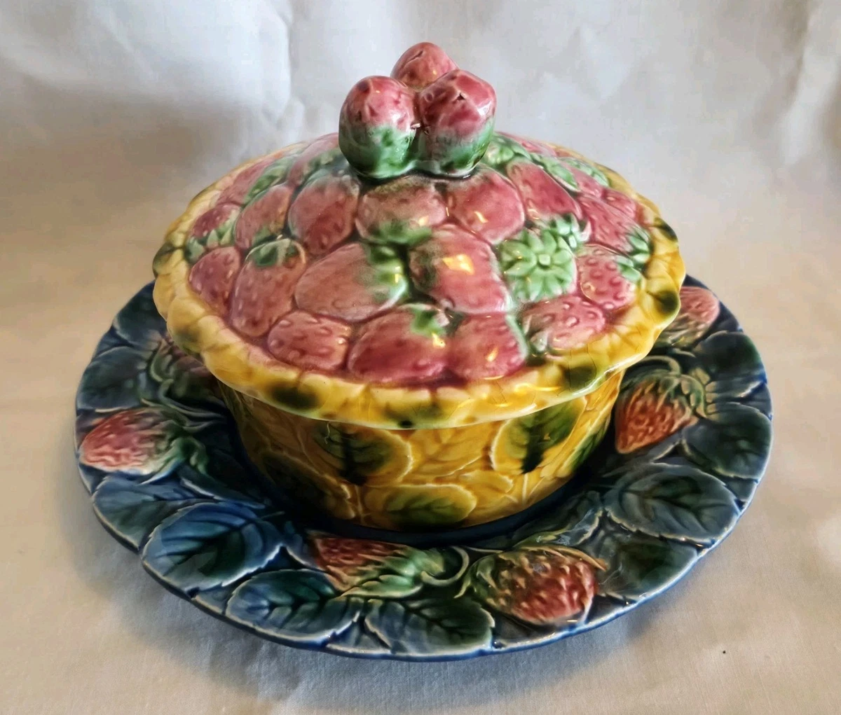 Dessous-de-plat En Barbotine Vintage – Set De Table Céramique Multifruits – Décoration Cuisine Rétro
