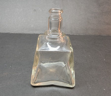 Vintage Solid Clear Glass Ink Well Jar Bottle No Markings Clean 3.5 x 2 Inch